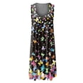 thumbnail image 4 of SMihono Robe Maxi Bohème d'Été pour Femmes Grande Taille Mode pour Femmes à Col Rond Sans Manches Robe Chandail Imprimée Robe de Plage Évasée, 4 of 5