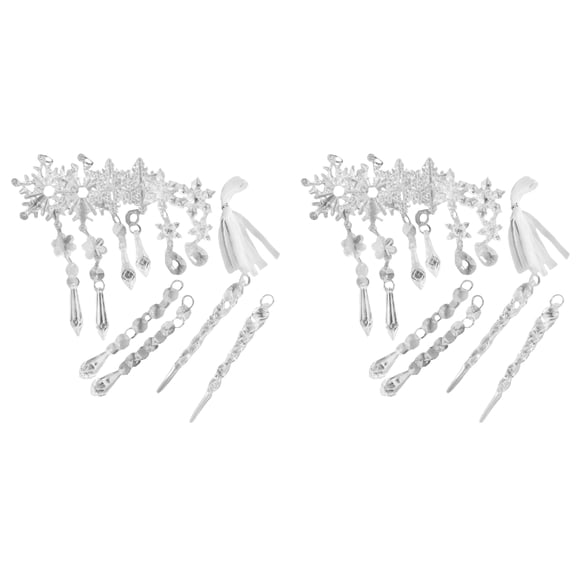 Adorno de Carámbano de Copo de Nieve Transparente Naiovety Cristal Acrílico Decoración de Árbol de Navidad Paquete de 2 (20) Piezas