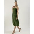 thumbnail image 1 of DressBerry Women’s Solid Viscose Rayon Square Neck Smocked Bust Flared Hem Adjustable Strapped Shoulders Light Weighted Casual&nbsp;Summerwear Beachwear Partywear All Purpose One Piece Dress, 1 of 7