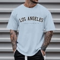 thumbnail image 4 of Sngxgn Men's Lightweight Short Sleeve Crew Neck T-Shirt(Blue,L), 4 of 4