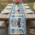 thumbnail image 4 of Ocean Set Sail Table Runner 108 Inches, Sailboat Sea Waves Blue Coral Starfish Beige Bed Runner Dresser Scarves Tabletop for Indoor Outdoor Parties/Ceremony/Banquet, 13"x 108", 4 of 9