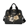 thumbnail image 2 of Insulated Crossbody Lunch Bag 10L Lunch Tote with Adjustable Shoulder Strap for Work Office Picnic Moon Phases with Flowers and Stars, 2 of 6