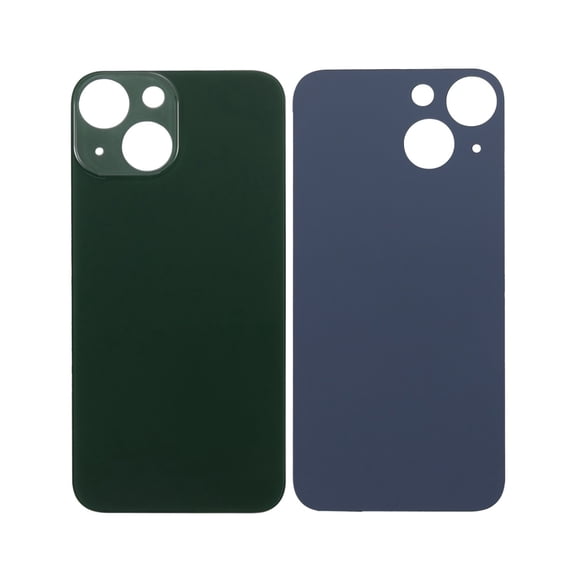 Replacement Back Glass With 3M Adhesive Compatible For iPhone 13 Mini (No Logo / Large Camera Hole) (Green)