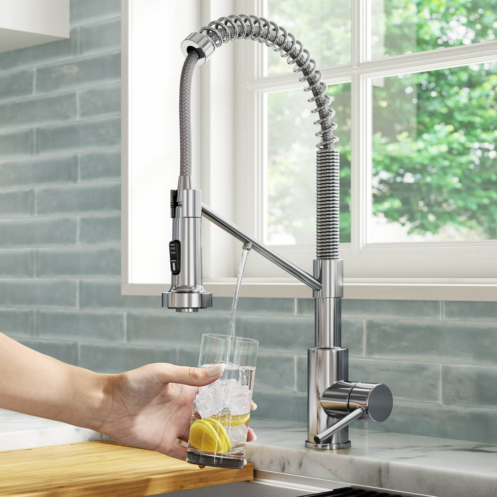 KRAUS Bolden 2in1 Commercial Style PullDown Single Handle Water Filter Kitchen Faucet for