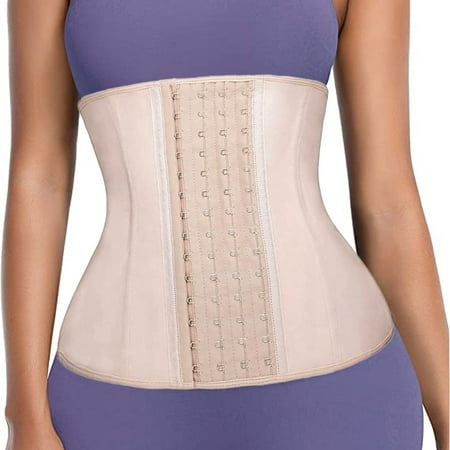Women s Latex Bust Waist Corset Sports Belt Hourglass body Shaper Waist Trainer - Skin tone