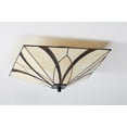 thumbnail image 4 of Vintage Semi Flush Ceiling Light Antique Brass Art Colorful Glass Shade 3-Light, 4 of 9