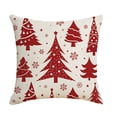 thumbnail image 2 of Paquete de 4 Feliz Navidad Copo de nieve Let It Snow Muñeco de nieve Pino Alce Bendición Regalo Algodón Lino Sofá cuadrado 18 "x 18", 2 of 5