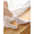 thumbnail image 2 of 3 calcetines con volantes para mujer, calcetines tobilleros de encaje, calcetines opacos con volantes, calcetines de princesa con ribete de encaje para mujeres y niñas, 2 of 4