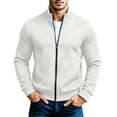 thumbnail image 3 of Frnrwgo Mens Sweatshirt Loose Fit Stand Collar Long Sleeve Solid Color Sports Casual Home Top, 3 of 10