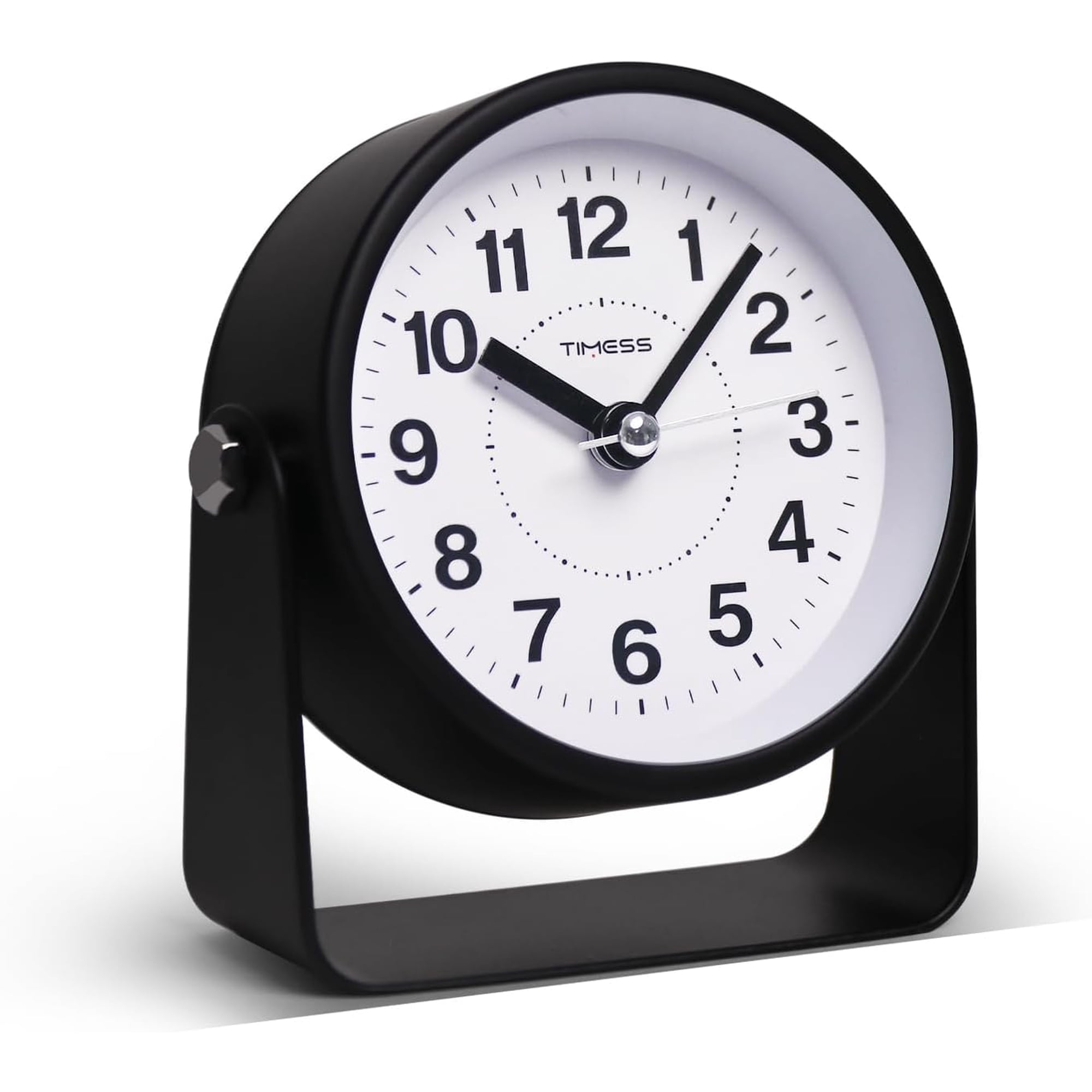 Analog Alarm Clock Silent Non-Ticking Quartz Movement Battery-Operated with Snooze & On-Demand Light Easy to Set Gentle Wake Bedside Desk Clock Ideal for Home Travel Office