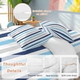 thumbnail image 3 of Blue Navy Grey Stripes Twin Duvet Cover Set, Minimalist Abstract Vertical Striped 4 Piece Microfiber Bedding Set with Zipper Closure, Bed Sheet and 2 Pillow Shams, Soft Bedding Cover, 3 of 9