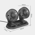 thumbnail image 4 of Yeacher Dual Heads Car Fan Portable Air Cooling Fan Silent Electric Fan 360° Rotation with, 4 of 8