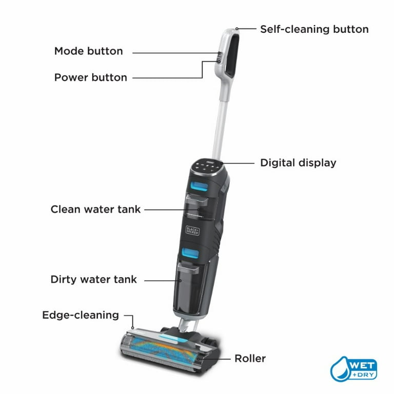 BLACK+DECKER Vacuum + Wash Duo Multi-Surface Cordless with Accessories, BXUVXA01