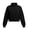 Black, variant on Girls Quarter Zip Cropped Sweatshirt Cute Trendy Long Sleeve Pullover Tops Lightweight Plain Versatile Casual Kids Sweatshirt
