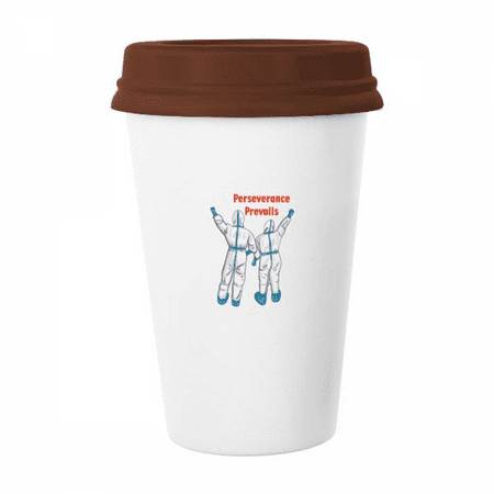 

Conquer Disease Triumph Over Illness Mug Coffee Drinking Glass Pottery Cerac Cup Lid