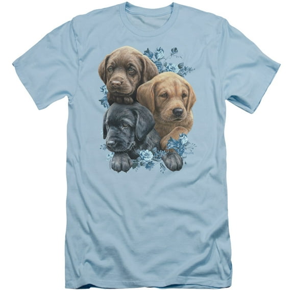 Wild Wings Puppy Pile S/S Adult 30/1 T-Shirt Light Blue