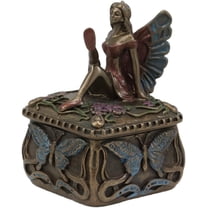 Ebros Gift Decorative Butterfly Fairy Jewelry Trinket Box Small 3.25" Height