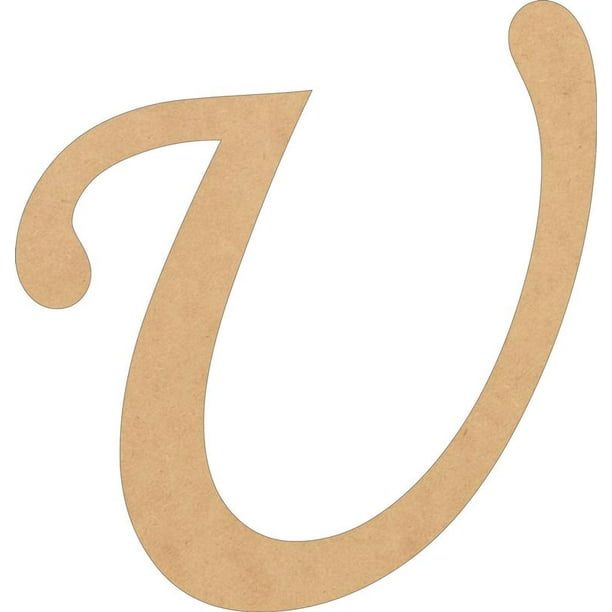 Wood Font Letters, Unfinished 5'' Tall Monotype U, DIY