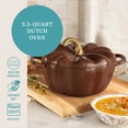 thumbnail image 3 of The Pioneer Woman 3.5-Quart Pumpkin Enameled Cast Iron Dutch Oven, Brown, 3 of 14