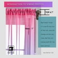 thumbnail image 3 of Purple Pink Ombre Sheer Curtains for Kids playroom 2 Panels Rod Pocket Bedroom Window Semi Voile Drapes Faux Linen Décor Girls Livingroom Room Decoration Party 63 Inch Long, 3 of 5