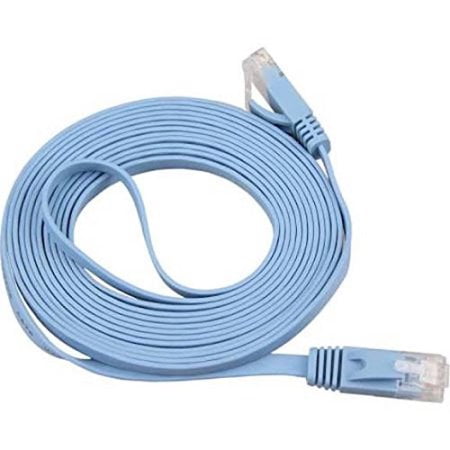 1.5FT White - 10Gbps 600Mhz High Performance & Tangle Free with Premium RJ45 Snagless Connector Jack Computer LAN Internet Networking Patch Wire Cord Plug TNP Cat7 Flat Ethernet Network Cable