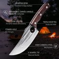 thumbnail image 5 of Akatsuki 6inch Forged Hunting Knife Full Tang Kitchen Cleaver Knife Anti-Stick High Carbon Steel Blade for Boning Chopping Butcher Knife Outdoor Survival, 5 of 8