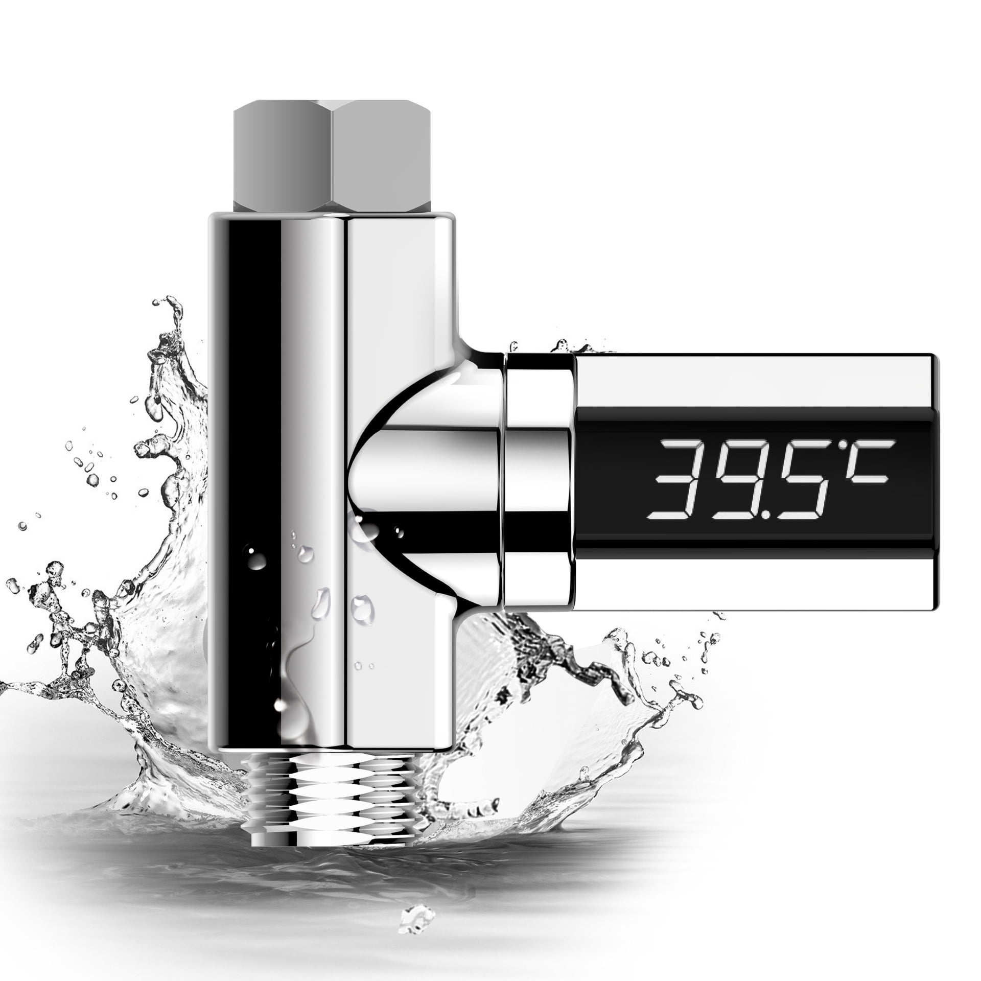 STONEGO 1PC/2Pcs LED Display Digital Shower Thermometer for Home, Real-Time Water Temperature Monitor with Smart Alert for Kitchen and Bathroom, Baby Care Safe, Easy-to-Install Temperature Gauge