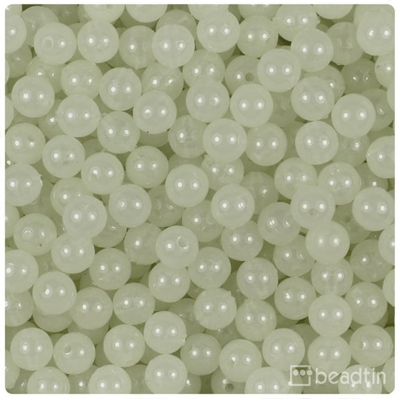 BeadTin Night Glow-in-the-Dark 8mm Round Craft Beads (300pcs)