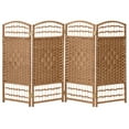 thumbnail image 3 of Red Lantern 3 ft. Short Fiber Weave Folding Screen - Natural - 4 Panels, 3 of 7