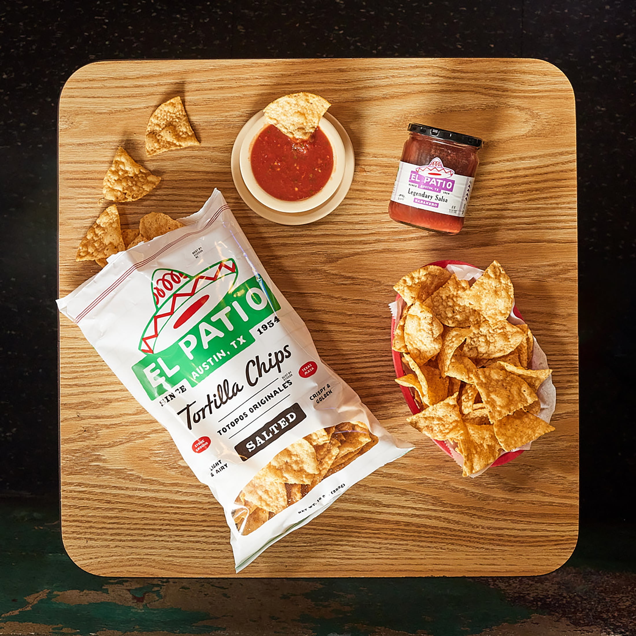 (3 pack) El Patio Salted Tortilla Chips, 10 oz Bag, Austin, Texas