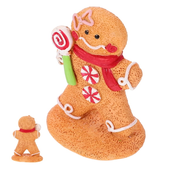 Clispeed Christmas Gingerbread Resin Decoration, Multi-Color, 1 Pack Holiday Ornament for Festive Home Decor