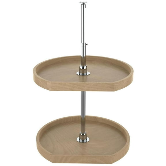 Rev-A-Shelf 4Wls272-31-52 Wood Classics Double 2 Tier 31" D Shaped Flat Side Lazy Susan -