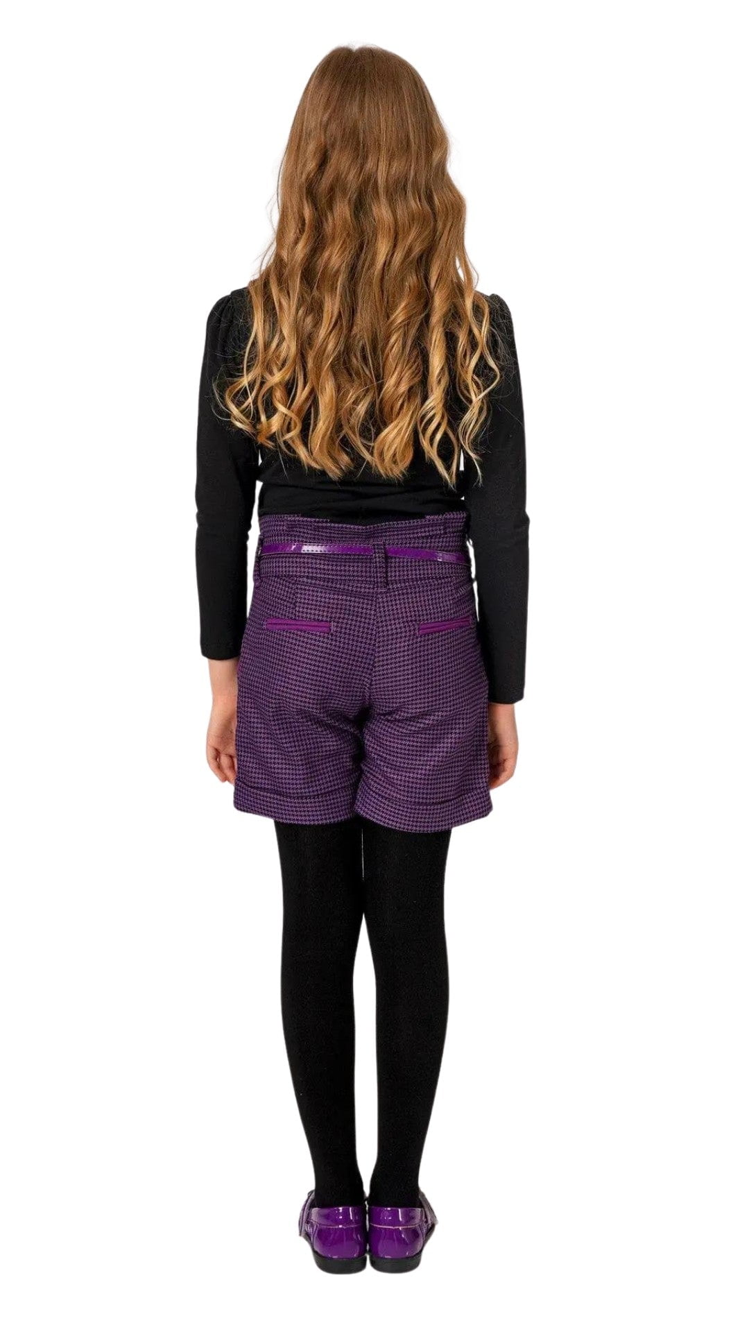 InCity Girls Tween 7-14 Years Green Purple Mid-Rise Regular Fit Cotton  Alaska Flare Dress Pants 