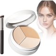 thumbnail image 1 of Tricolor Concealer, 2025 Tri Color Face Concealer Highlight Contour Palette Pot, Upgrade Colors Correcting for Mature Light Medium Skin, 1 of 5