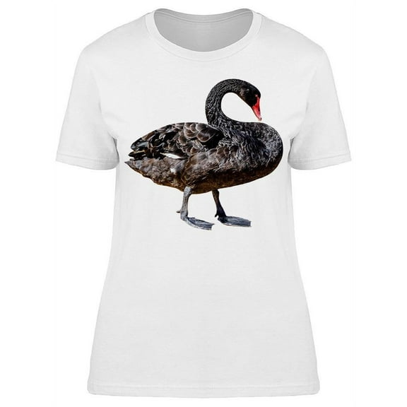 Cute Black Swan Posing T-Shirt Women -Image by Shutterstock, Female Large