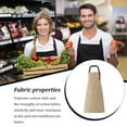 thumbnail image 1 of thinsony Adults Home Baking Apron Skin-friendly Adjustable Oil Proof Pockets Cooking Bib Reusable Washable Kitchen Supplies Beige, 1 of 9