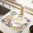 thumbnail image 6 of Ryvnso Beautiful Flower Cat Dish Drying Mat for Kitchen Countertop 18x24 Large Dish Pad Drainer Rack Dish Sink Mats, 6 of 7