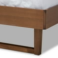 thumbnail image 6 of Baxton Studio Natalia Mid-Century Modern Light Grey Fabric Upholstered and Ash Walnut Finished Wood King Size Platform Bed, 6 of 7