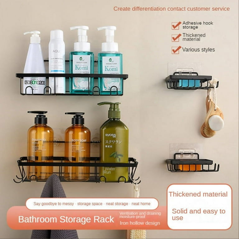 Homgreen Bathroom Shower Shelf,No Drill No Damage Wall Mounted