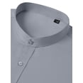 thumbnail image 5 of Youclos Men's Banded Collar Dress Shirt Wrinkle Resistant Long Sleeve Button Down Mandarin Collar Stretch Casual Shirt, 5 of 9