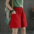 thumbnail image 5 of Women's Shorts Plus Size with Pockets Summer Loose Casual Straight Leg Cargo Shorts, 5 of 7