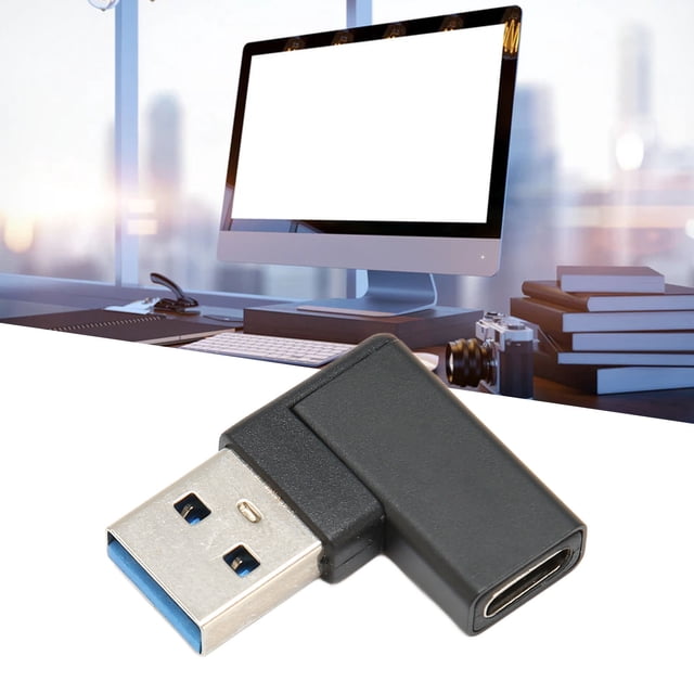 Ángulo Recto USB Al Adaptador USB C, enchufar y reproducir un portátil de 90 Grados USB A USB C Adaptador Conector Aleació de aluminio para escritorio