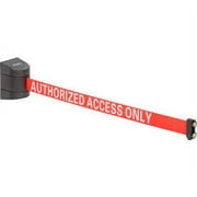Global Industrial Magnetic Retractable Belt Barrier, Black Case W/15' Red "Autho