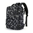 thumbnail image 3 of 1pc Creative Leaves Print Backpack, Simple Solid Color Bag, Women's Large-capacity Travel Backpack For Short-term Travel, Outdoor Mountaineering Bag, Computer Bag College Student Schoolbag, 3 of 5
