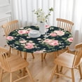 thumbnail image 3 of Pioneer Flower Floral Print Pattern Round Fitted Tablecloth with Elastic Edge,Dining Table Cover Waterproof,Outdoor Round Tablecloth for Camping,Dining,Indoor and Outdoor, 3 of 7