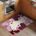 thumbnail image 2 of Area Rug 2 x 3 Ft, Valentine's Day Indoor Accent Bathroom Rugs for Kitchen/Laundry Room, Pink Strip Love Hearts Rustic Burlap Washable Non-Slip Runner Floor Mat for Entryway, Living Room, 2 of 8