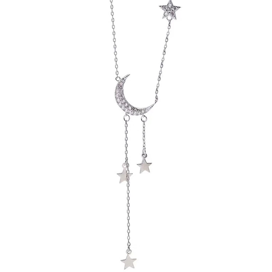 Womens Choker Fashion Decorative Star Moon Clavicle Necklace Charm Necklace