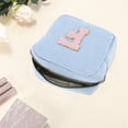 thumbnail image 3 of Unique Bargains 1 Pc Letter F Pattern Makeup Bag for Travel Blue Corduroy, 3 of 6