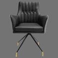 thumbnail image 3 of Impressions Vanity Genesis Modern Vanity Chair with 360 Degree Swivel, Grey/Black Leatherette, 3 of 5