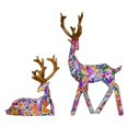 thumbnail image 1 of Elegante par de renos festivos de mesa para la repisa de la chimenea en Navidad y para decorar el hogar en celebraciones estacionales, 1 of 4